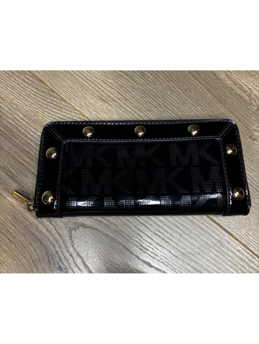 Michael Kors Black Wallet with Gold Studs
